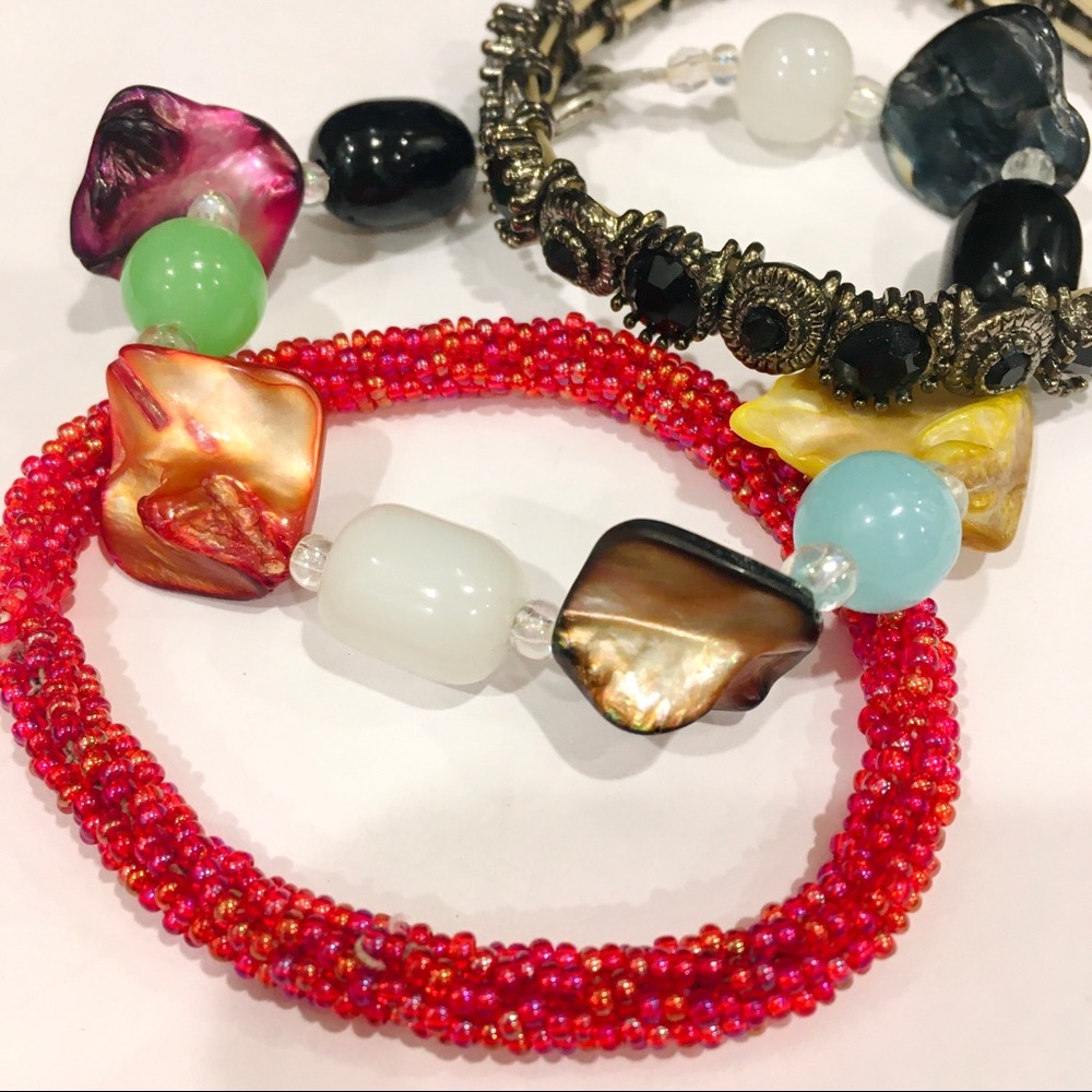 ✅FREE✅ 🌎 bracelet BUNDLE abalone ocean gems and beads 🇵🇭 🇮🇳